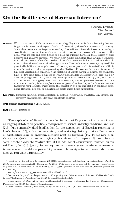 On the Brittleness of Bayesian Inference